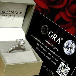 Moissanite Ring 925 Sterling Silver